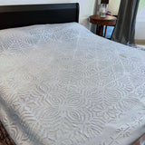 Pale Blue Clouds Bed Cover