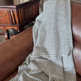 HERRINGBONE SILK/WOOL  BLANKET