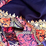 Crewel Embroidered Wool Shawl
