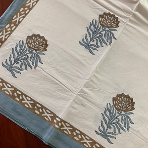 Protea Hand Block Printed Table Cloth