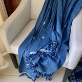 Natural Indigo organic cotton throw