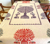 Hand appliqued table cloth